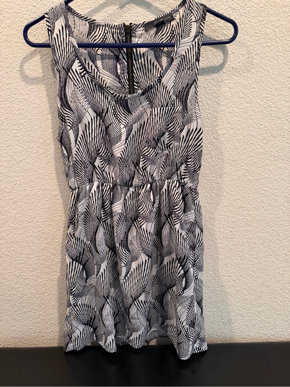 Forever 21 Black & White Sleeveless Printed Mini Dress